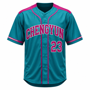 Camiseta de Béisbol Personalizada con Bordado en Tela Tackle Twill, Camiseta de Béisbol con Botones Completos, Malla Transpirable, Logotipo Personalizado - Product Image 2