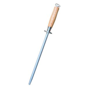 Tige d'affûtage de couteaux en acier affûté Bâton d'affûtage de couteaux en acier au carbone de qualité supérieure de 12 pouces, facile à utiliser pour les couteaux et les tiges tranchantes - Product Image 1