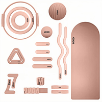 CZFIT Ensemble de fitness personnalisé avec logo : Barre d'haltères, haltères en silicone, anneaux de musculation, tapis de yoga, accessoires de yoga et Pilates pour la maison