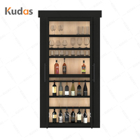Porte escamotable en bois noir de style moderne pour armoire à vin, porte secrète invisible pour villa, bibliothèque dissimulée