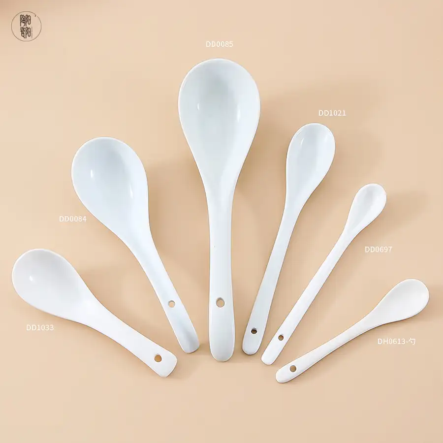 Factory Direct Cheap Porcelain Dinner Soup Coffee Spoon Set White Spoon Ceramic in Bulk