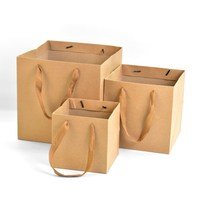 Sac en papier carré avec logo personnalisé pour les fleurs, sac de shopping pour fleurs, emballage de fleurs, sac cadeau avec votre propre logo