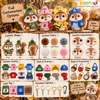 Porte-clés en peluche écureuil de Noël avec logo personnalisé – Cadeau de fin d'année pour promotions hivernales, vente au détail festif et collections saisonnières