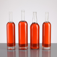 Top vendeur sur mesure 50ml 100ml 250ml 375ml 500ml bouteille de gin vide forme ronde bouteille en verre classique pour vodka whisky avec liège