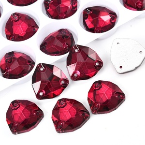 OLeeya Fuchsia Sewing Crystals Teardrop Rivoli Navette Shapes Flat Back Gemstones Glass Sew on Rhinestones for <b>Dance</b> <b>Dresses</b> - Product Image 6