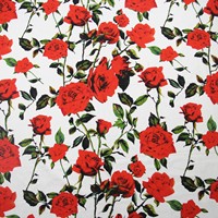 Tissu en coton peigné satiné imprimé motifs floraux roses, doux et respirant, idéal pour robes et chemises de filles – Qualité supérieure