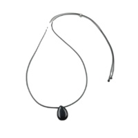 Obsidienne Collier Ras Du Cou Noir Tourmaline Collier pour Femmes Réglable Pierre Naturelle Goutte Forme Pendentif Collier Corde Chaîne