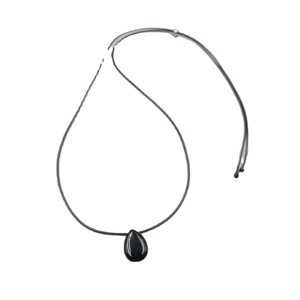 <strong>Obsidian</strong> <strong>Necklace</strong> Choker <strong>Black</strong> Tourmaline <strong>Necklace</strong> for Women Adjustable Natural Stone Drop Shape Pendant <strong>Necklace</strong> Rope Chain - Product Image 5