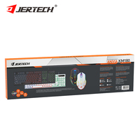 JERTECH KM180 Clavier de jeu Souris de jeu arc-en-ciel rétro-éclairé Combo clavier et souris