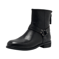 Bottes en cuir de vache imperméables et respirantes à lacets pour femmes