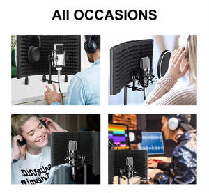 Cubierta de aislamiento de sonido Xtuga <span class=keywords><strong>Filtro</strong></span> de sonido Espuma de canto en vivo Insonorización Reflectante Anti-ruido Parabrisas P75 China - Product Image 2