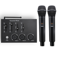 Nouvelle console de mixage karaoké intelligente avec système de microphone sans fil pour connexion téléphonique, effets sonores DSP, construction en plastique et métal