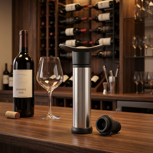 Lovin Vacuum Wine <b>Pump</b> with Stoppers Stainless Steel Reusable Wine Preserver <b>Bar</b> Tool Modern Design - Product Image 2