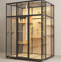 Fabricant de villas de luxe pour animalerie Meubles de maison en verre trempé en bois de haute qualité Produit de qualité supérieure quantité minimale de commande bas
