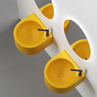 Évier rond mural en acier inoxydable 304, lavabo flottant compact pour camping-car, bateau, hôtel, salle de bain, design moderne, OEM
