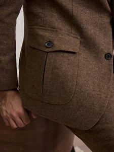 Costume <span class=keywords><strong>Homme</strong></span> Classique Rétro Britannique en <span class=keywords><strong>Tweed</strong></span> <span class=keywords><strong>Marron</strong></span> de Haute Qualité, Respirant, Grande Taille, Ensemble <span class=keywords><strong>Blazer</strong></span> Slim Décontracté à Simple Boutonnage - Product Image 6