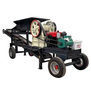 花崗岩、石灰岩、砂利、岩石の破砕用コンベア付きポータブルジョークラッシャー装置 - Product Image 2