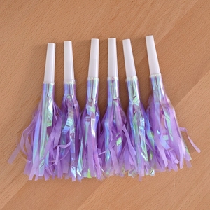 Iridescent Tassel Party Blow Horn <b>whistle</b> Noise Maker Colorful Fringe For Birthday Wedding Baby Shower New Year Celebration - Product Image 3