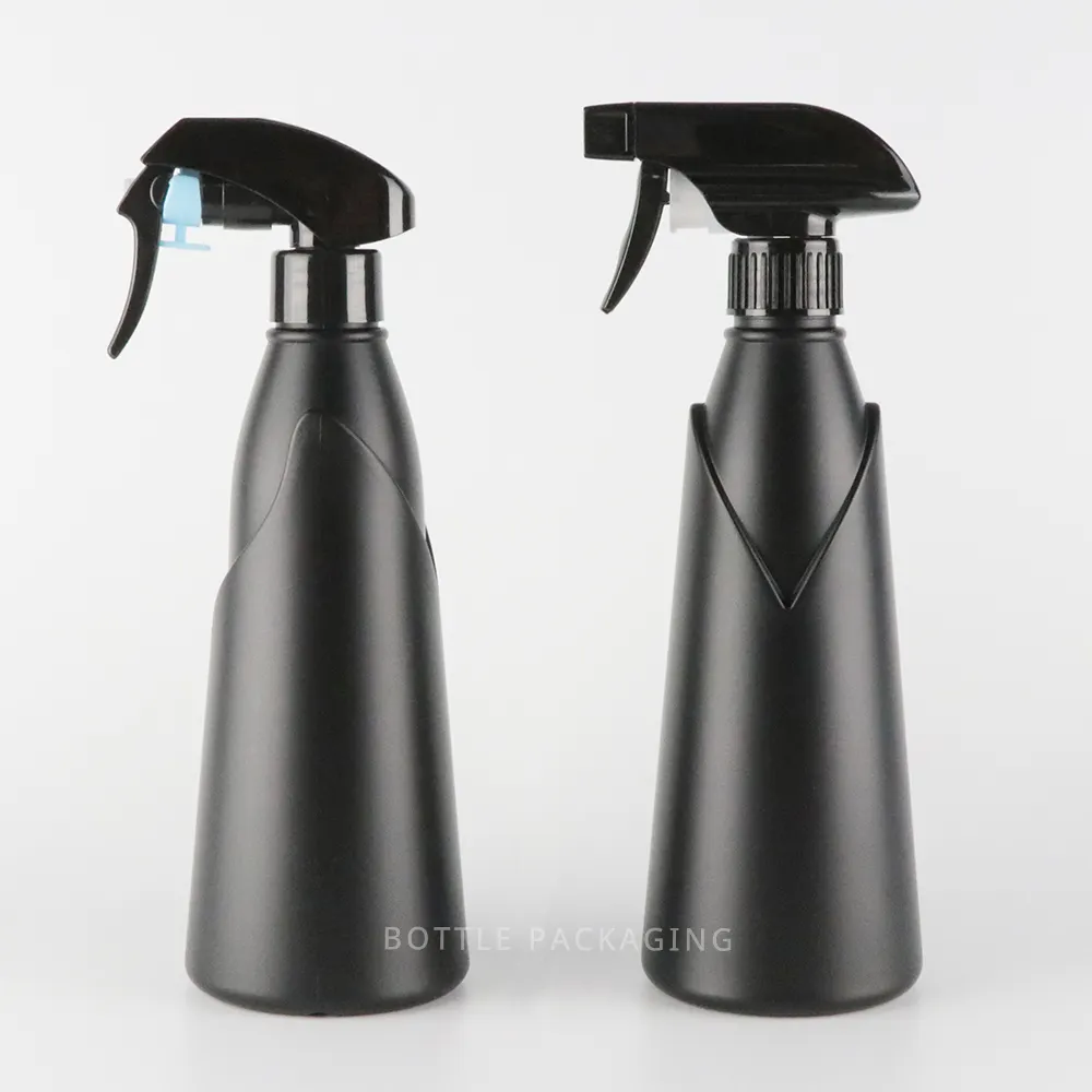 Unique Plastic HDPE 500ml Cleaning Matte Black Spray Bottle