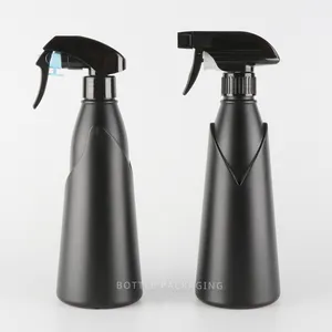 Unique Plastic HDPE 500ml Cleaning Matte Black Spray Bottle