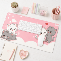 Tapis de souris de jeu rose, grand format, base en caoutchouc naturel antidérapante, épaisseur 3 mm, 80x30 cm, tapis extra large pour bureau/maison