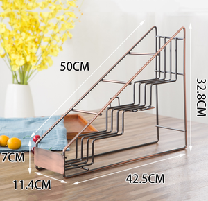 Hot Bán Hiển Thị Giá Siêu Thị Đen Rose Gold Bàn 4 Tầng Dây Kim Loại Chai Rượu Vang Giá Chủ Syrup Chai Kim Loại Giá - Product Image 6