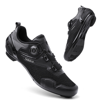 Chaussures de cyclisme de course d'extérieur en tissu tissé respirant rouge avec boucle rotative à ajustement rapide – Fabricants de chaussures de cyclisme
