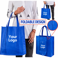 Sac fourre-tout pliable en non-tissé, personnalisable avec logo, réutilisable, écologique, pour le shopping