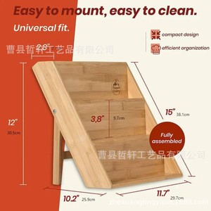 Pinnacle Cookery Bamboo <b>Spice</b> Rack 3 Tier With Glass <b>Jars</b> Airtight Kitchen Storage For <b>Spices</b> - Product Image 4