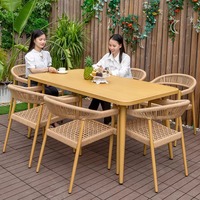Ensemble table et chaises en rotin de style nordique pour cour, villa, hôtel, café, restaurant, balcon, modèle E5