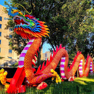 Linterna larga tradicional de dragón, linterna de dragón de seda hecha a mano, luces LED de exposición a la venta - Product Image 1