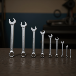 Juego de llaves combinadas cortas de 8 piezas, herramientas métricas de acero para reparación automotriz - Product Image 3