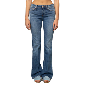 Refined Bootcut Jeans For Women In Dense Denim With Clean Pocket Design And Balanced Flare For Professional Settings - Product Image 1