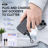 Câble de charge rapide USB-C vers USB-C PD 60W portable de 16 cm pour iPhone 16 15 Samsung Xiaomi Power Bank