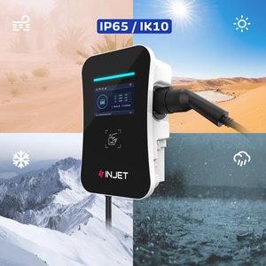 Station de recharge rapide pour véhicules électriques INJET, 7 kW à 22 kW, borne murale ou au sol, chargeur de type 2, AC 11 kW EV - Product Image 6