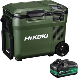 Hikoki UL18DC (WMGZ) Glacière et chauffe-plat électrique sans fil rechargeable 14,4V/18V pour voiture, capacité 18L, plastique, vert forêt - Product Image 1