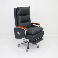 Chaise de bureau ergonomique moderne pour cadres, inclinable, avec repose-pieds massant, structure en acier inoxydable, réglage manuel, pivotante et réglable en hauteur