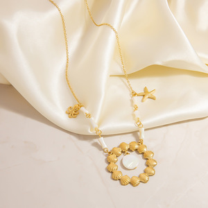 Collar de Estrella Serie Océano, Aleación de Zinc, Chapado en Oro de 18K, Cadena para Clavícula, Joyería de Fiesta, Diseño Versátil y Moderno - Product Image 2