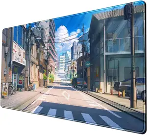 Custom Tokyo Street Anime Rubber Mouse Pad Large Computer Laptop Gaming Mouse Mat With Stitch For Office