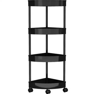 Estante de Almacenamiento Triangular de Plástico con Ruedas, Organizador de Baño de Múltiples Niveles - Product Image 4