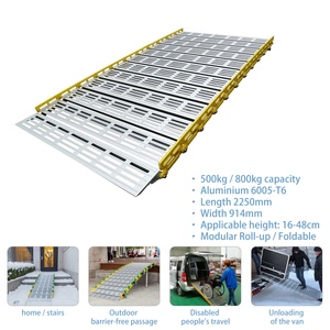 <span class=keywords><strong>Rampe</strong></span> portable enroulable Simplywalk 800 kg 914 mm en <span class=keywords><strong>aluminium</strong></span>, <span class=keywords><strong>rampe</strong></span> d'accès pour escaliers, usine OEM certifiée ISO 13485 - Product Image 2