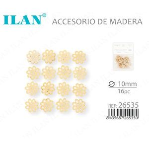 Accesorio de Madera para Flores ILAN, 10 mm, 16 Piezas, Decoración Artesanal - Product Image 3