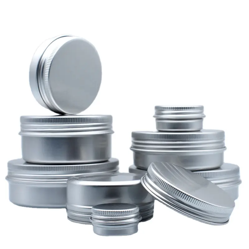 Bajo Precio de 5 ml 10ml 50ml 200ml 15 ml g ml 15 ml 20ml 60ml de aluminio latas 15 ml de aluminio cera contenedor de aluminio de 30ml latas para cosméticos