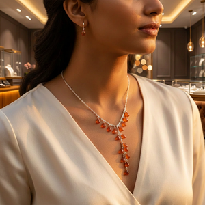 A Classic 925 <b>Silver</b> Rhodium Plated Amber Pendant Necklace Water Drop Shape <b>Snake</b> <b>Chain</b> Trendy Women's Everyday Wear Jewelry - Product Image 2