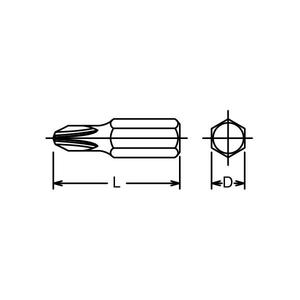 KOKEN - 108P-25-1 Embout Phillips 1/4 ''25mm-INSERTS EAN 4991644205516 POUR EMBOUTS DE VISSAGE - Product Image 2