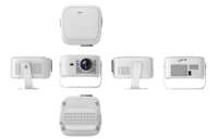 Projecteur HY450MAX Android 14 1080P 800 ANSI Lumens avec mise au point automatique et correction automatique de la distorsion trapézoïdale, projecteur LED pour cinéma maison WiFi6
