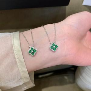 S925 Pure <b>Silver</b> Elegant French Temperament High-End Gentle Feel Natural Water Foam Jade <b>Rose</b> Gourd <b>Necklace</b> Fine Pendant - Product Image 5