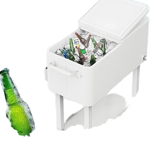 देश और बोहेमियन पार्टी के लिए 80 क्यूटी धातु रोलिंग कूलर कार्ट विंटेज और क्लासिक डिजाइन - Product Image 3