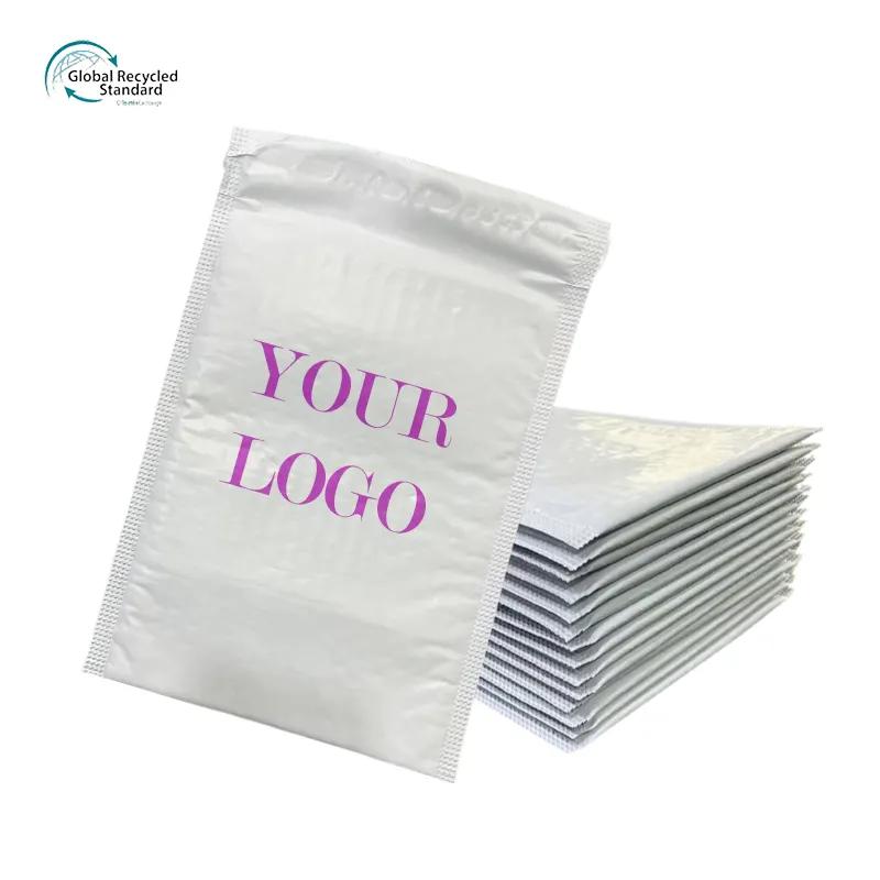 कस्टम बुलबुला मेलर मुद्रित Polymailer पैकेजिंग पोली सफेद बुलबुला बैग गद्देदार लिफाफा प्लास्टिक बैग के लिए शिपिंग डाक बैग