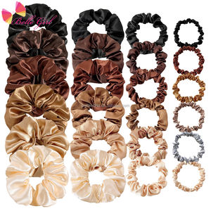 महिलाओं के लिए बेलेवर्ल्ड थोक हॉट सेलिंग सस्ता ठोस रंग सैटिन-स्क्रैंचियाँ निजी लेबल चार आकार के सुरुचिपूर्ण बाल स्क्रैच - Product Image 1